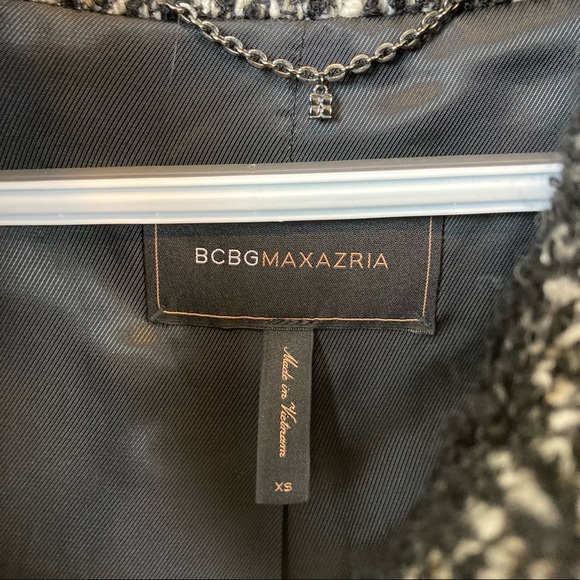 BCBGmaxazria Black Tweed Asymmetric Zip Up Jacket Women’s Size XS - Picture 3 of 14